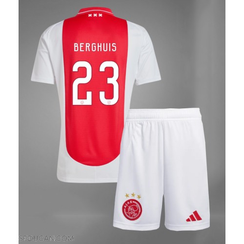 Dječji Nogometni Dres Ajax Steven Berghuis #23 Domaci 2024-25 Kratak Rukav (+ Kratke hlače)